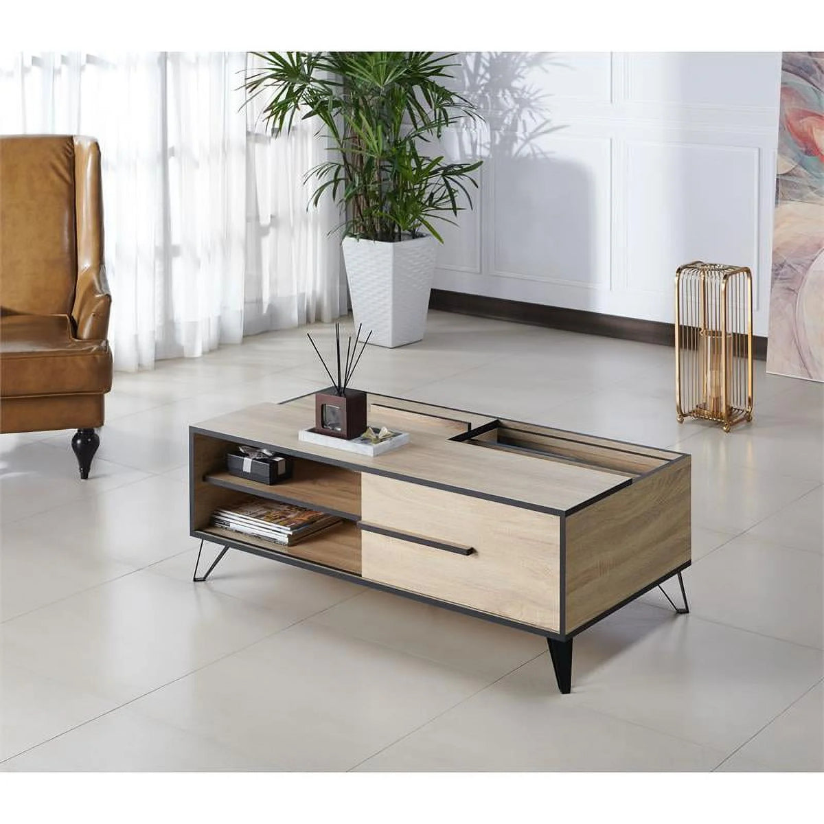 Modern Wood Storage Coffee Table G679334