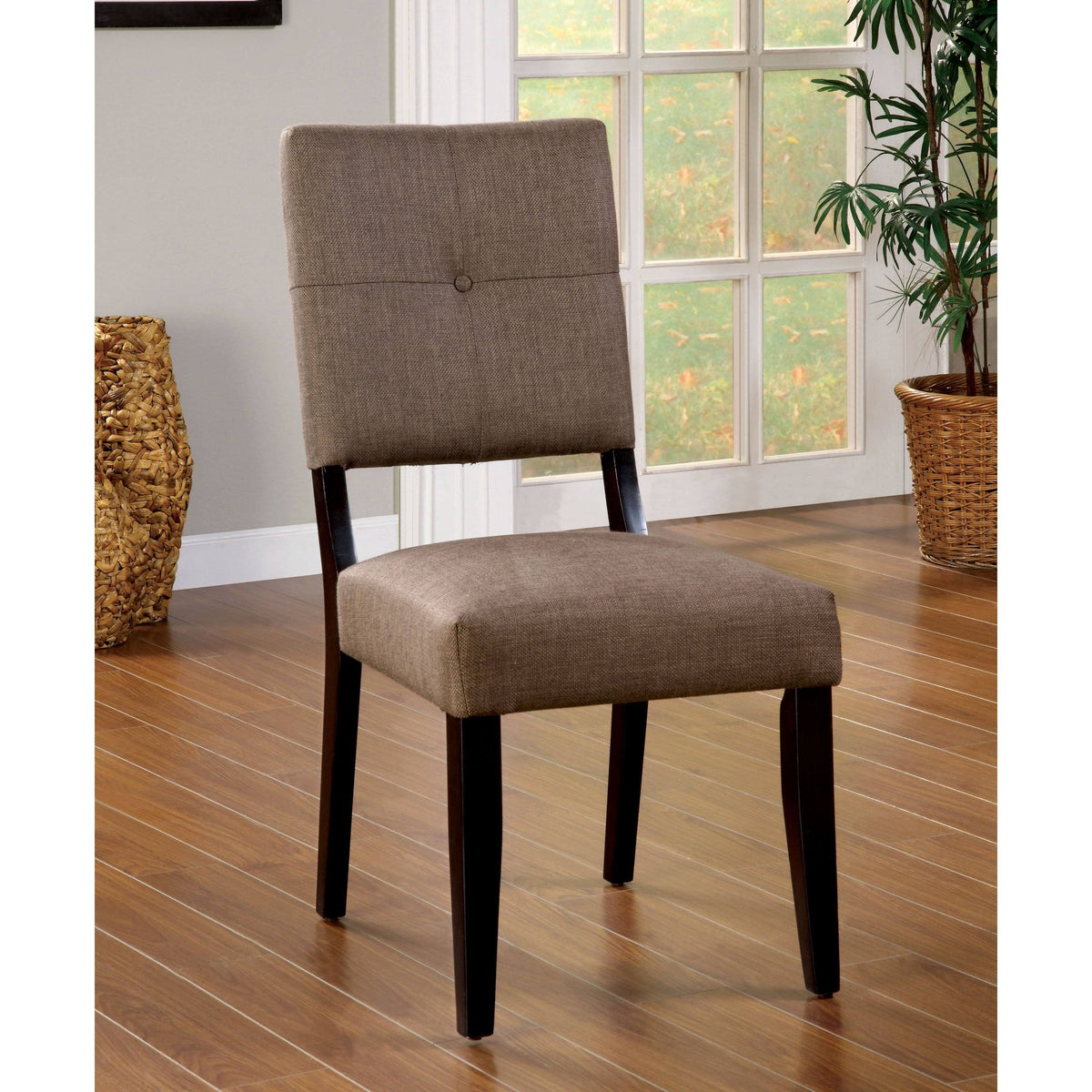 Taupe Fabric Dining Chair (Set of 2) B48438