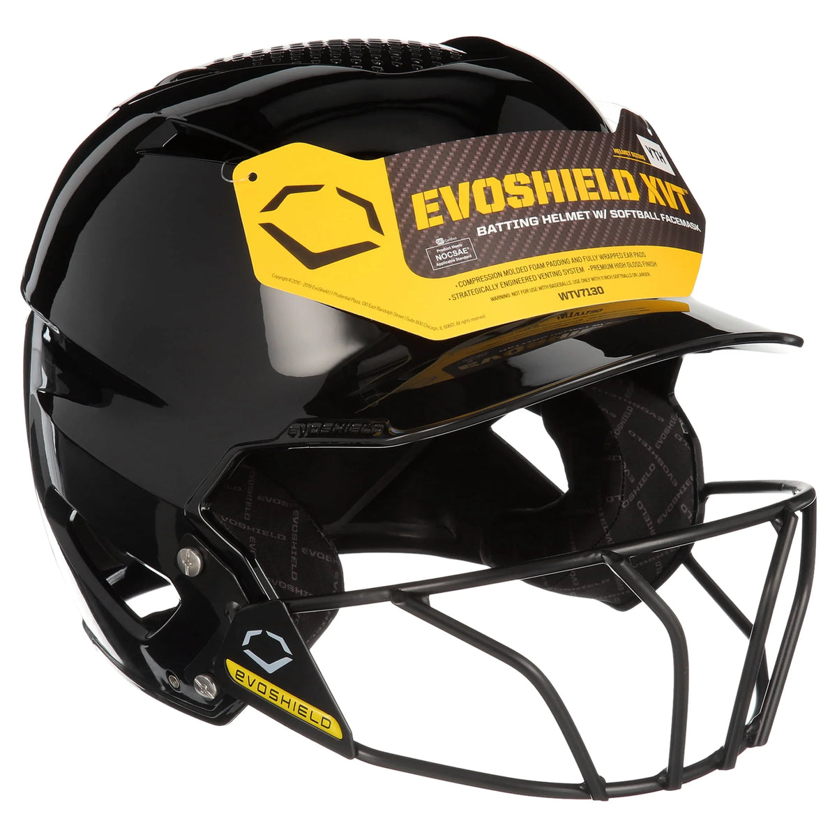 Youth Navy Gloss Finish Batting Helmet with Facemask I559794