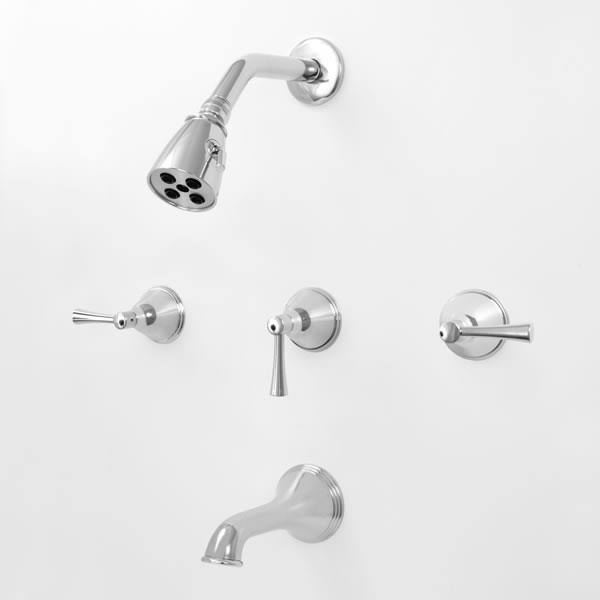 Three Valve Tub & Shower Set Polished Brass D2540