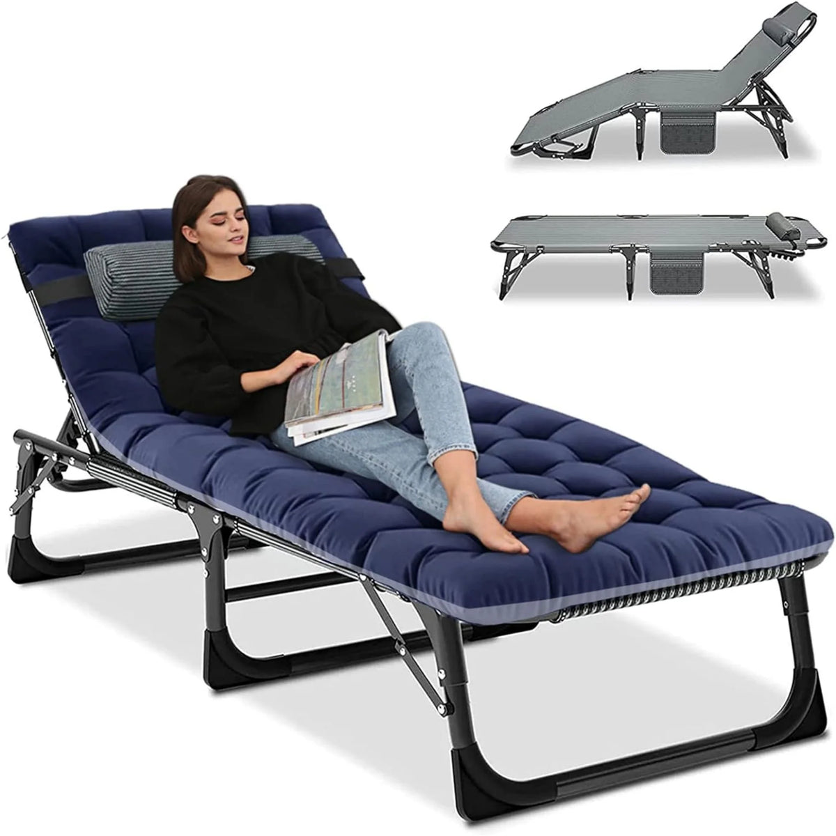 Portable Folding Lounge Chair with Pillow F4294