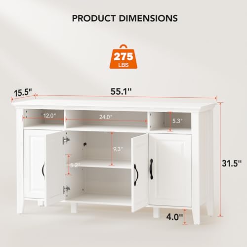 Oak and White Buffet Cabinet with Storage Q950724