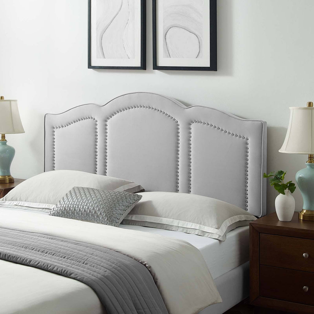 White Performance Velvet Headboard F2264