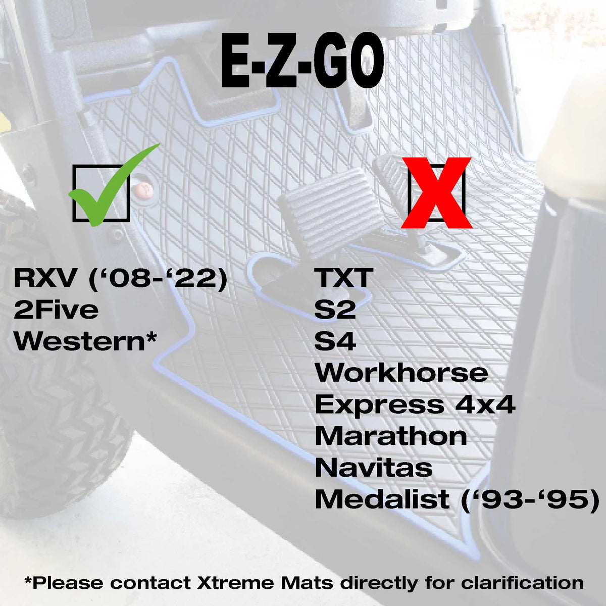 Black Golf Cart Floor Liner Mat T321134