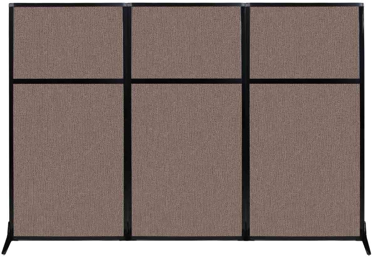 Portable Wall Divider with Charcoal Gray Fabric Panels O6553