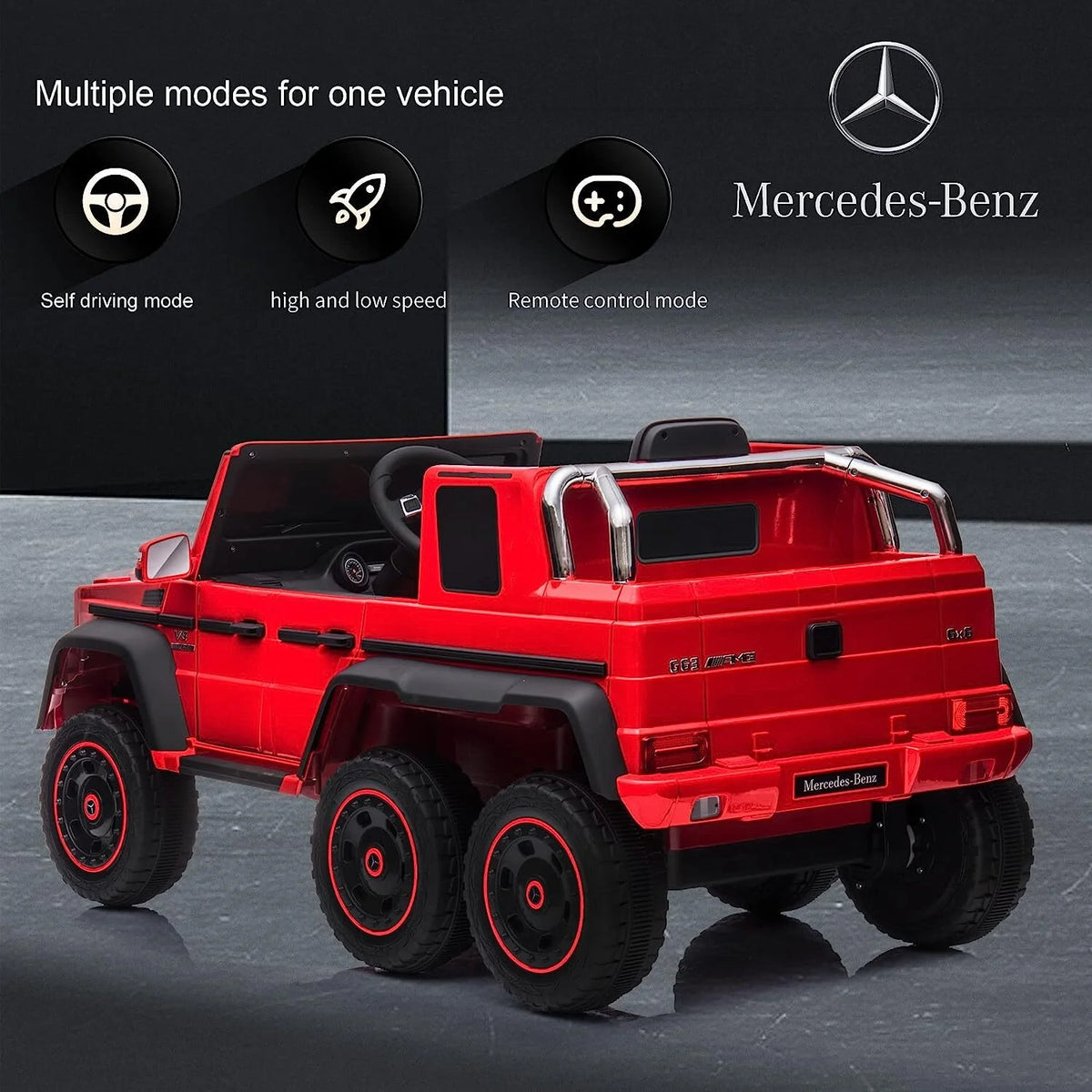 24V Powered Ride On Car with 6 Wheels, Remote Control, MP3 Player, Red R733322