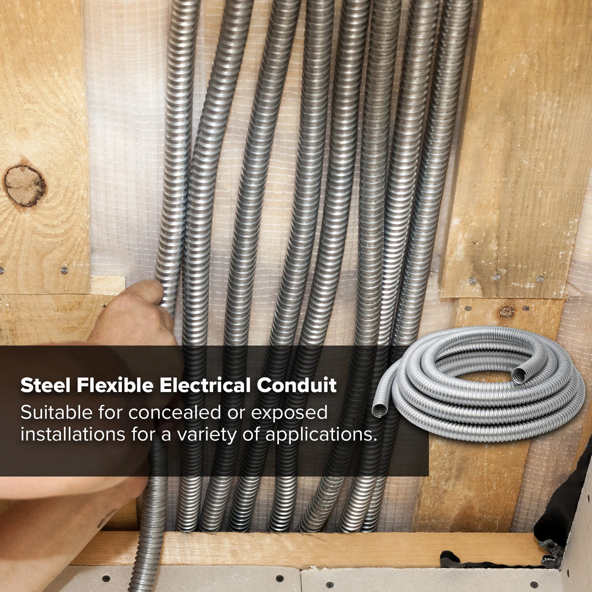 Galvanized Steel Flexible Conduit 25 ft Roll R986