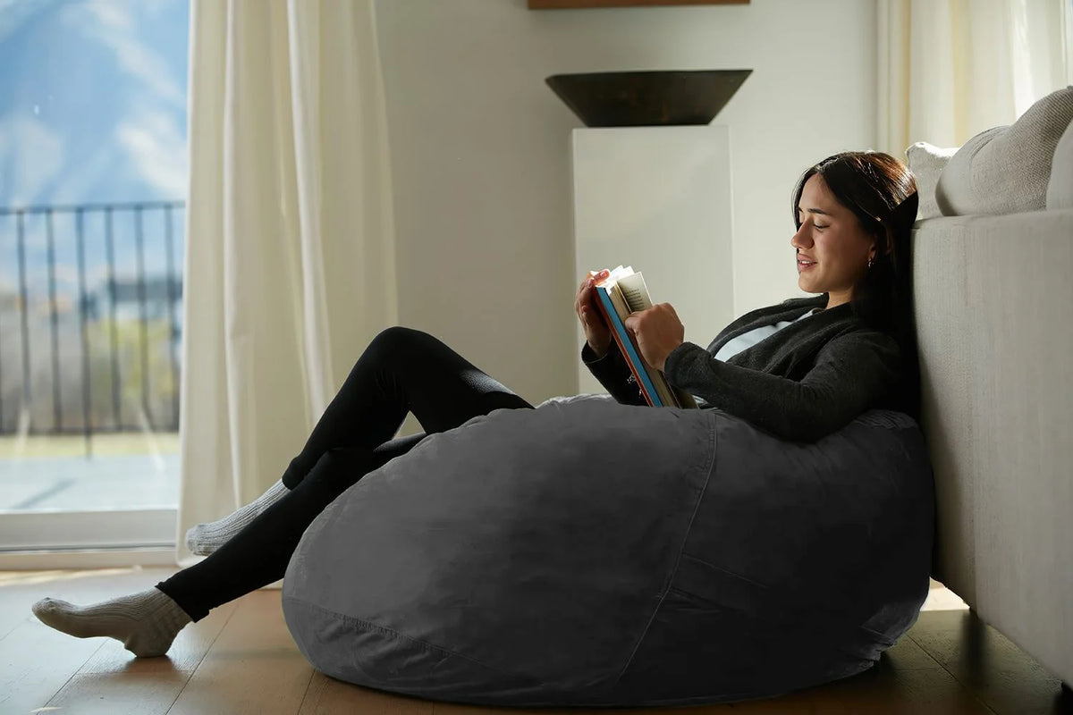 Charcoal 3 ft Memory Foam Bean Bag Chair D469674