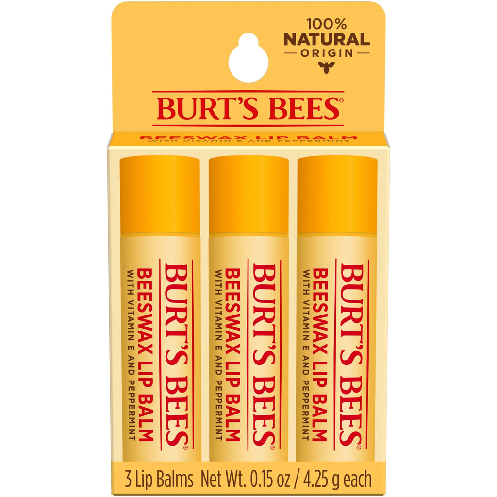 Moisturizing Lip Balm with Beeswax, Vitamin E & Peppermint Oil, 4 Count R7444