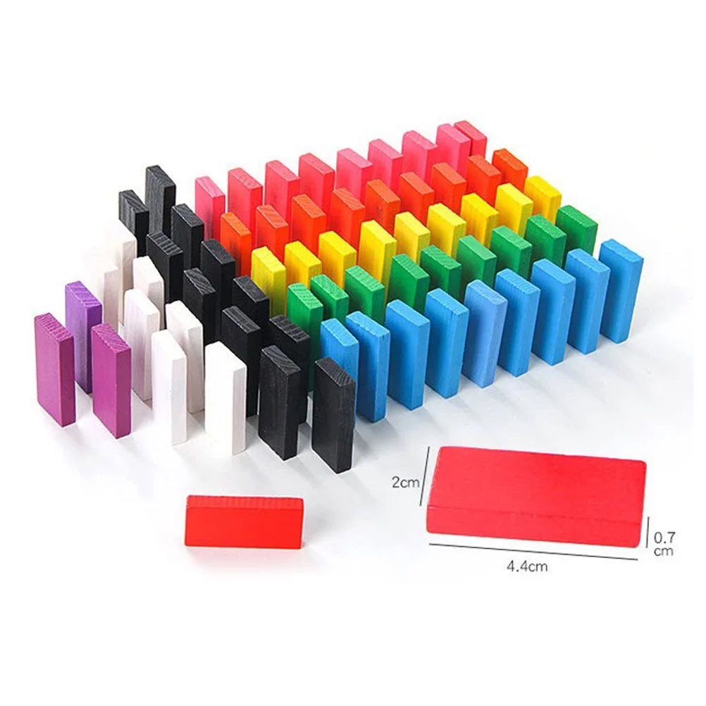 120Pcs Wooden Domino Blocks Set with 12 Colors Y2699