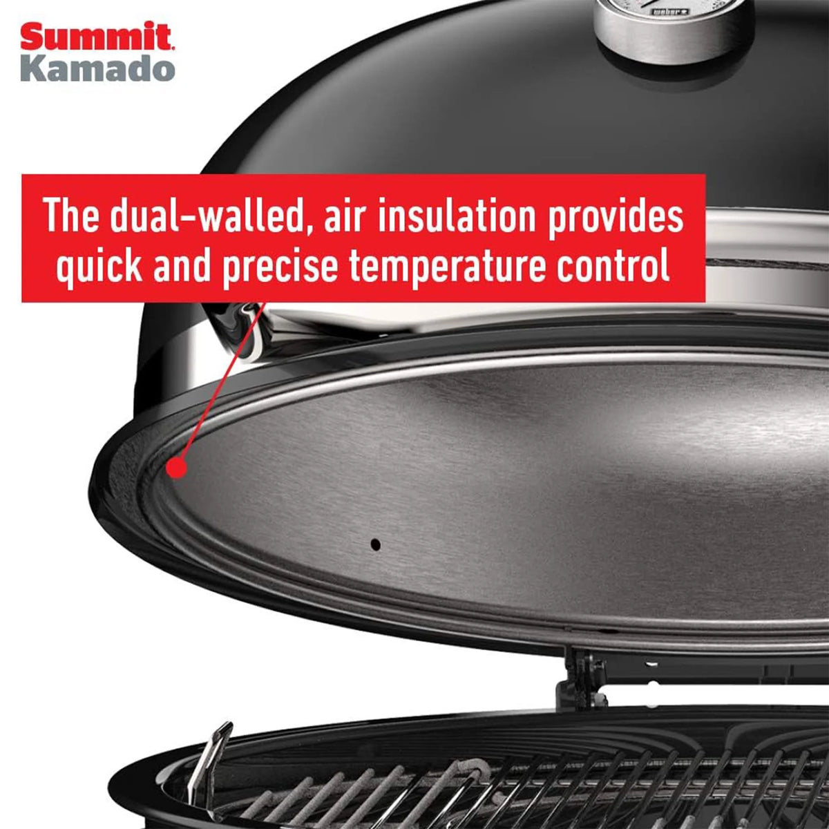 Charcoal Grill with Stainless Steel Lid, Black T36930