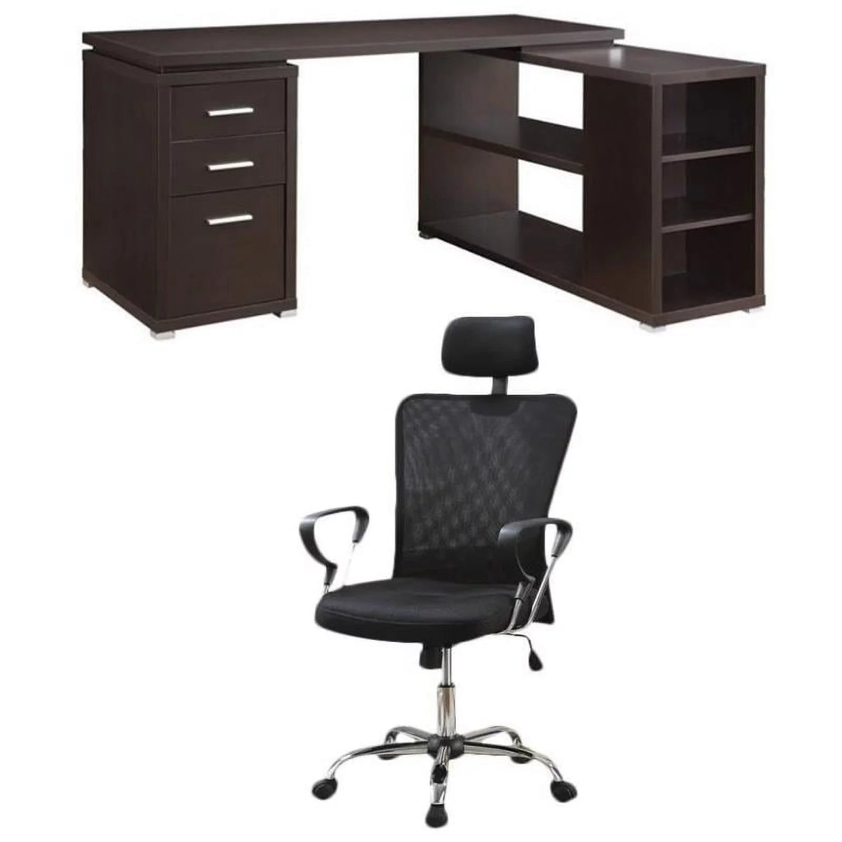 2 Piece L Shaped Writing Desk and Executive Office Chair M669