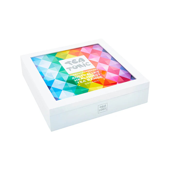 White Wooden Tea Chest with 112 Tea Bags N9954