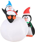6 Foot Inflatable Penguins With Swirling Lights D31979