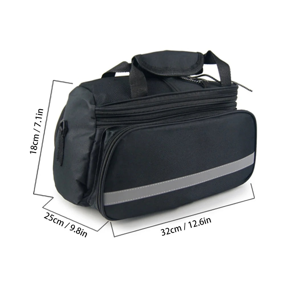 Rear Seat Bag Expandable MTB Bike Rack Bag with Rain Cover F533