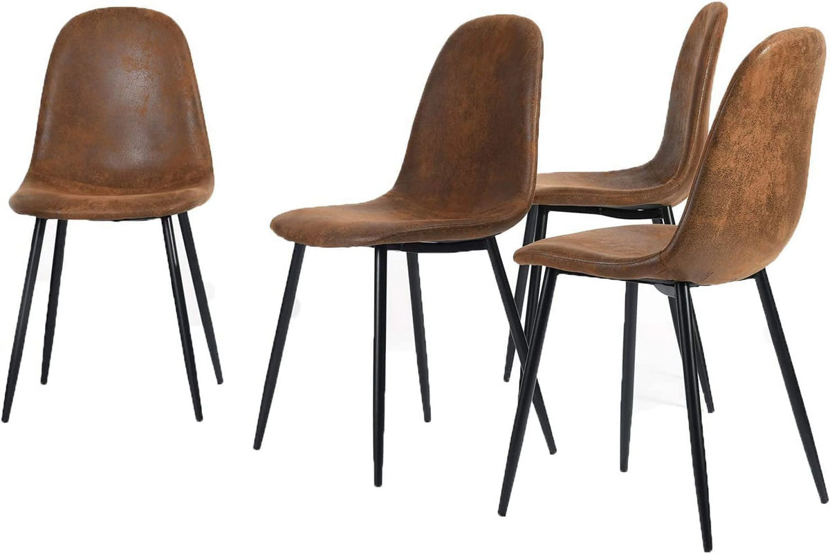 Suede Upholstered Dining Chair Set Of 4 Q190931