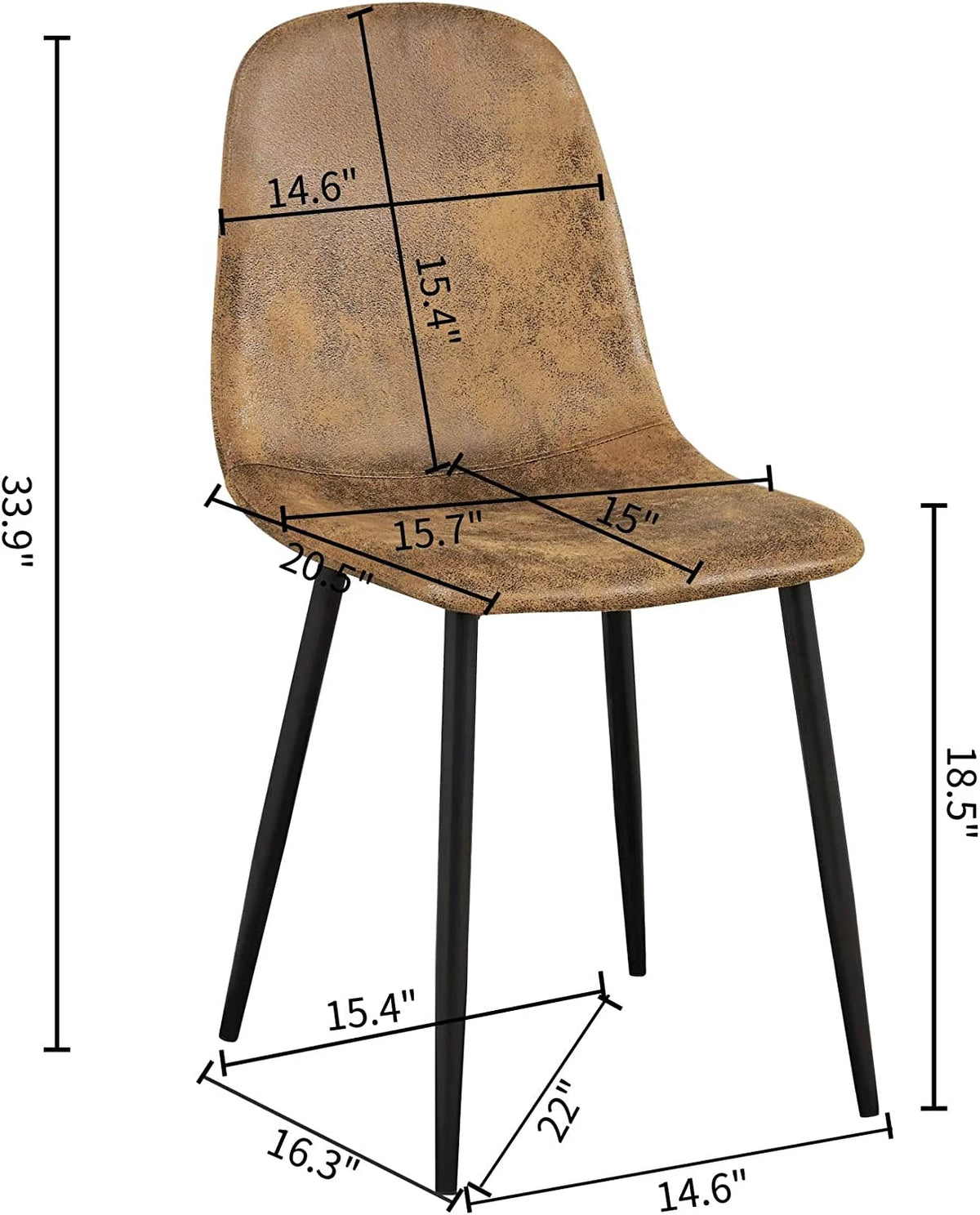 Suede Upholstered Dining Chair Set Of 4 Q190931