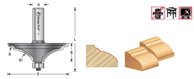 Carbide Tipped Table Edge Thumbnail & Bead O106406