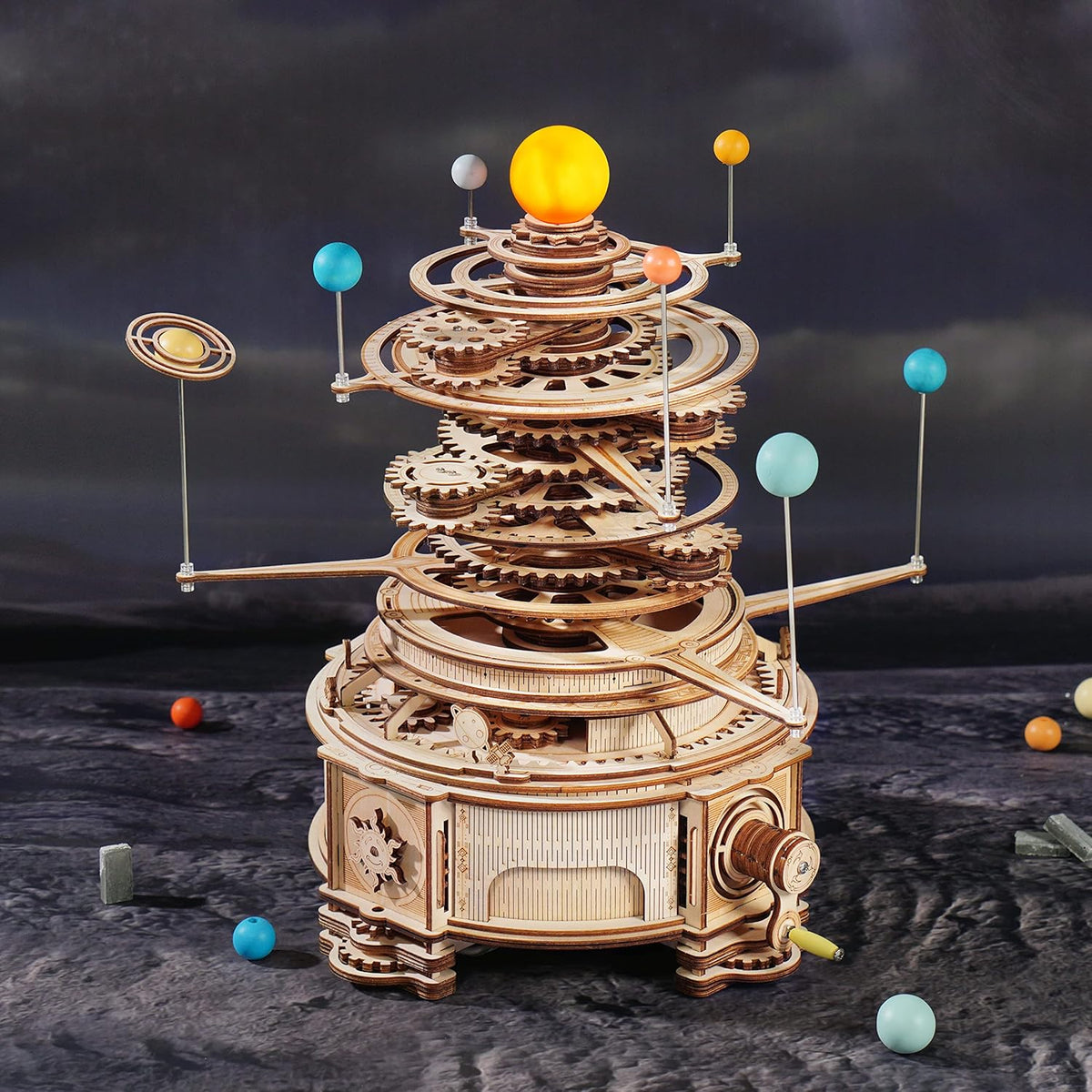 3D Wooden Puzzle Solar System Model Kit Mechanical Orrery Craft Kits Pack of 2 I993