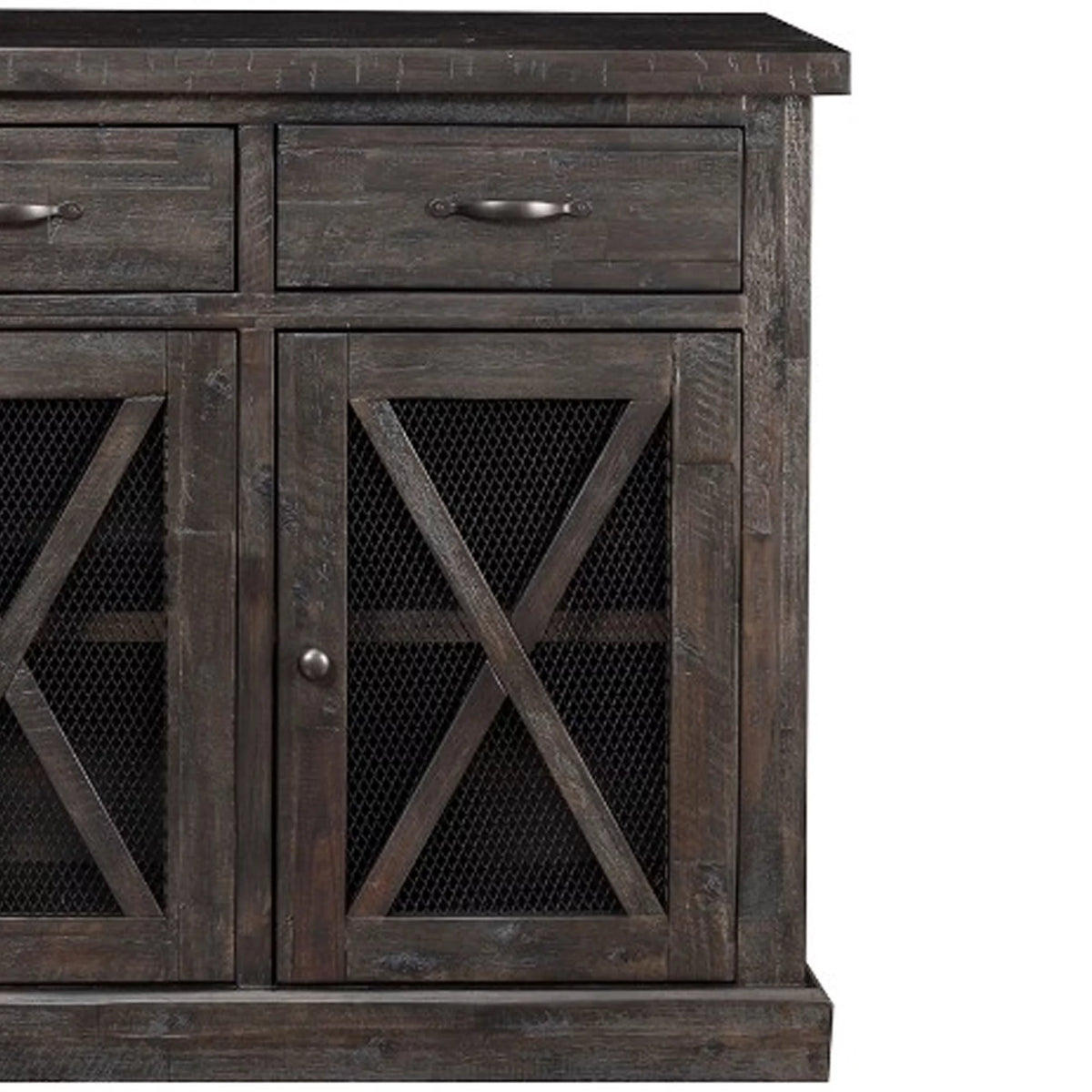 Brown Wooden Sideboard with 3 Drawers and Doors V26228