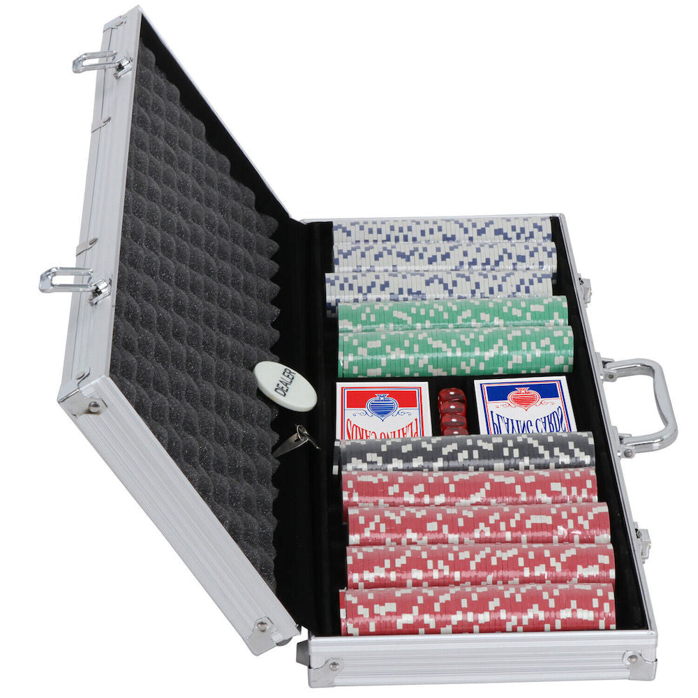 500 Piece Poker Chip Set with Aluminum Carry Case D707