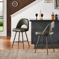 24" Metal Swivel Counter Stools, Set of 2, Dark Grey W2916