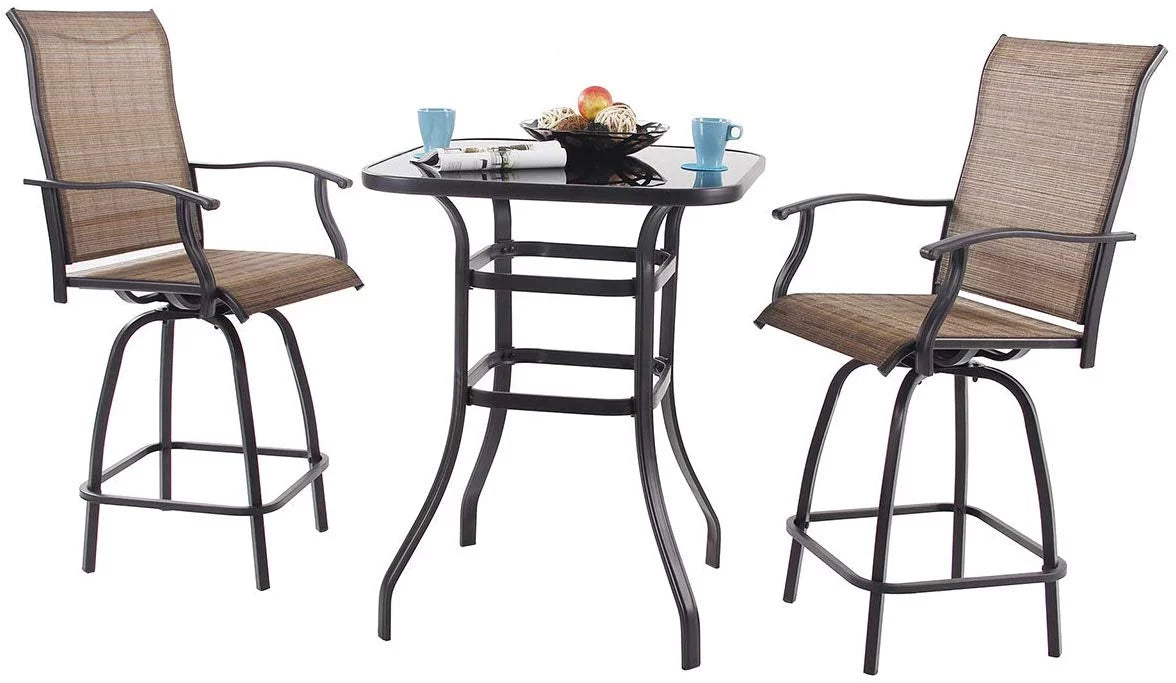 Square Glass 32" x 40" Dining Table Brown Y857