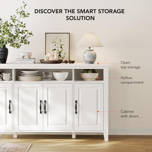 Oak and White Buffet Cabinet with Storage Q950724