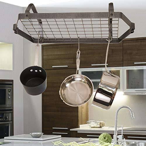 Hammered Steel Rectangle Pot Rack E107