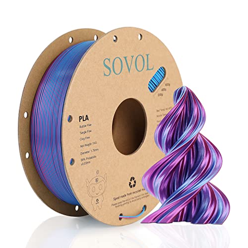 Silk Tri Color 1.75mm PLA 3D Printer Filament 1kg D1350