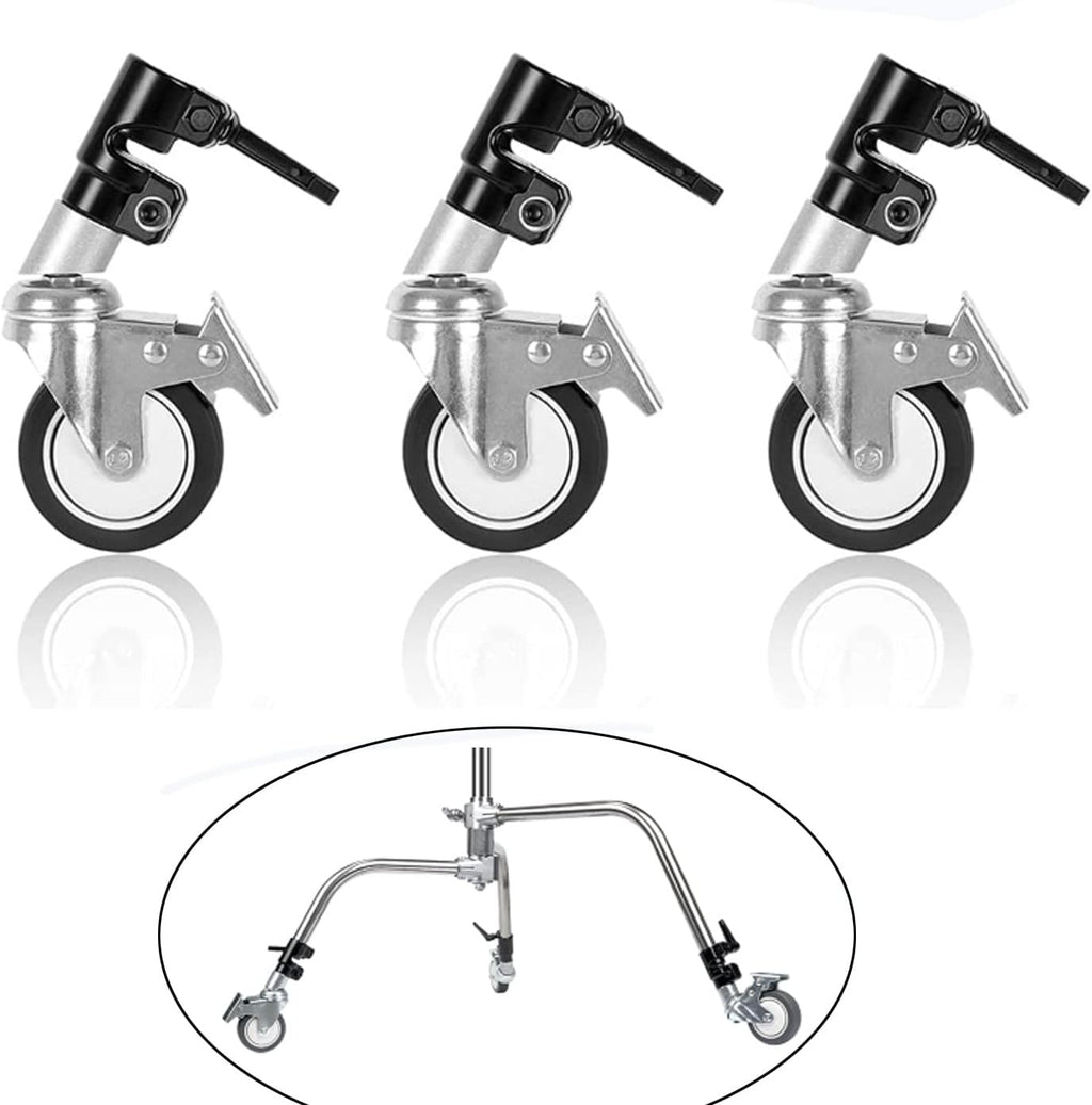 25mm Swivel Caster Wheels with Brake for C Stand (3pcs) D92589