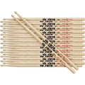 12-Pair Hickory Wood Drumsticks 2B N568375