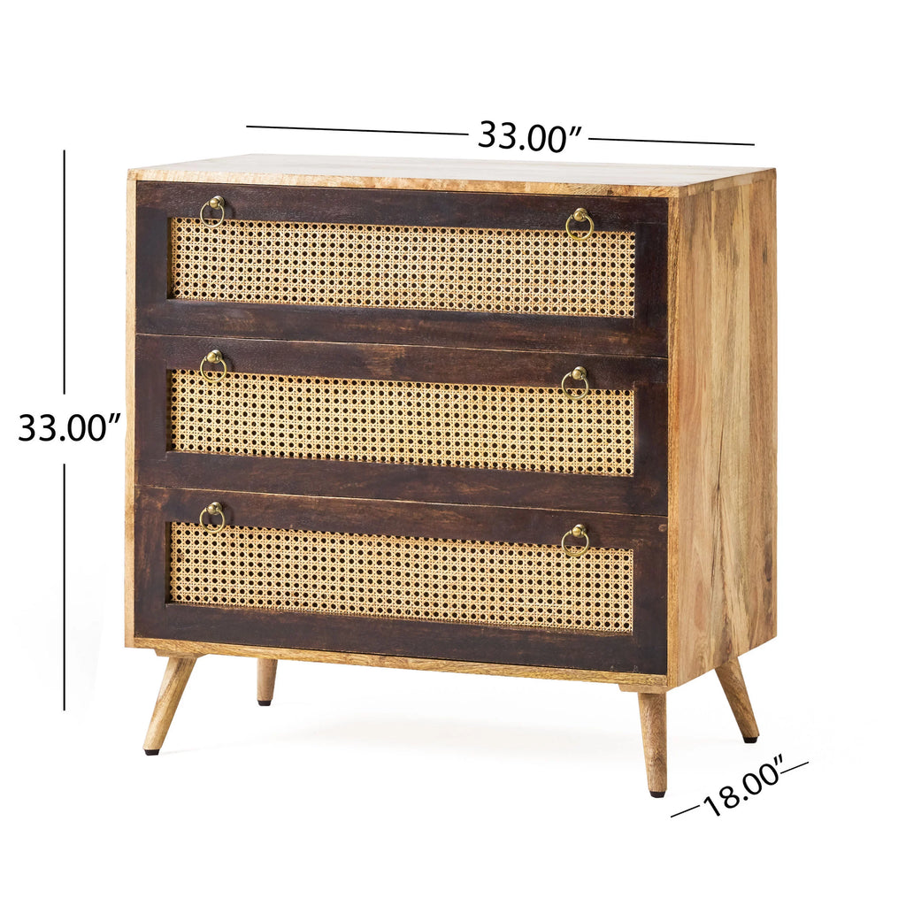 Mango Wood 3 Drawer Sideboard O460915