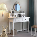 White 32 Inch Writing Desk with Storage Drawers E9557
