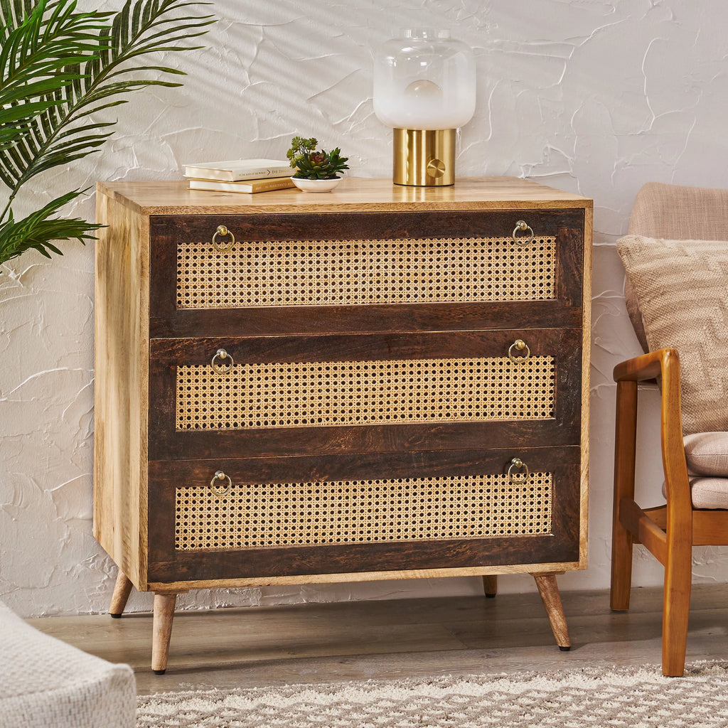 Mango Wood 3 Drawer Sideboard O460915