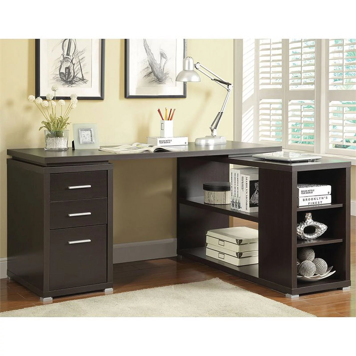 2 Piece L Shaped Writing Desk and Executive Office Chair M669
