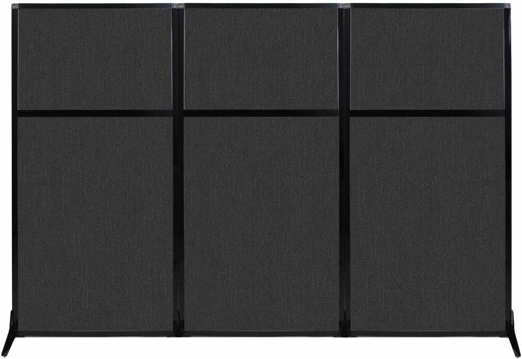 Portable Wall Divider with Charcoal Gray Fabric Panels O6553
