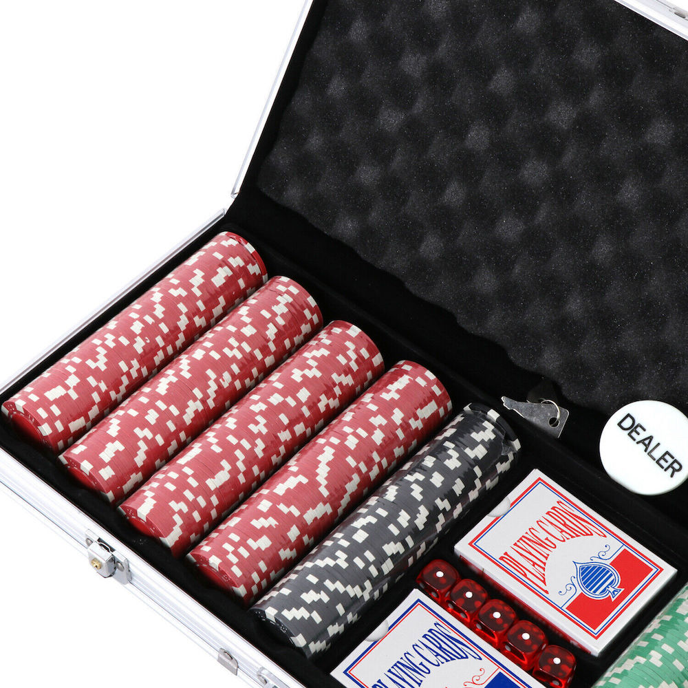 500 Piece Poker Chip Set with Aluminum Carry Case D707