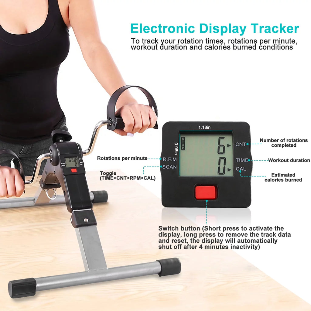 Folding Stationary Exercise Bike LCD Display Black G705563