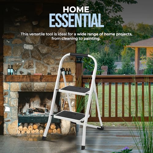 2 Step Ergonomic Foldable Step Stool 350 LBS Capacity M155