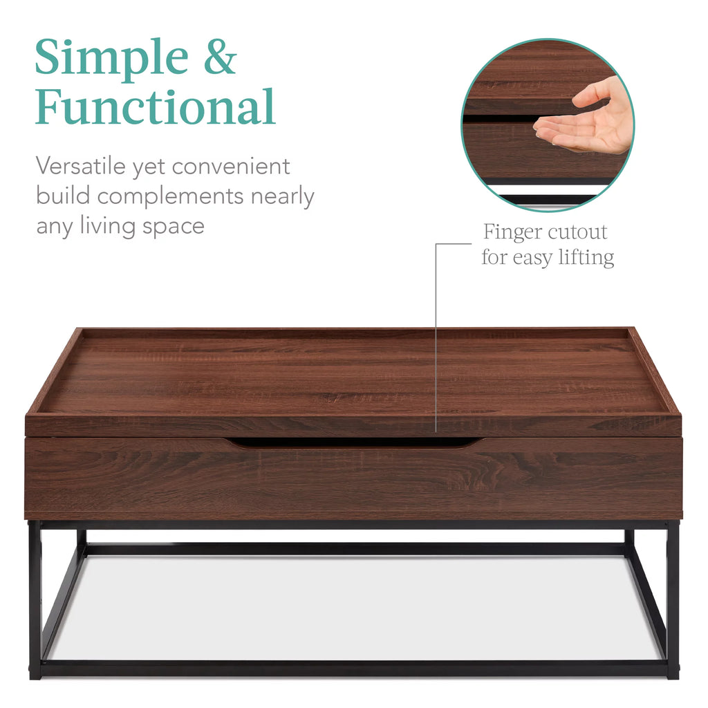 44in Lift Top Coffee Table with Tray Edge Tabletop P496425
