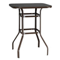 Square Glass 32" x 40" Dining Table Brown Y857